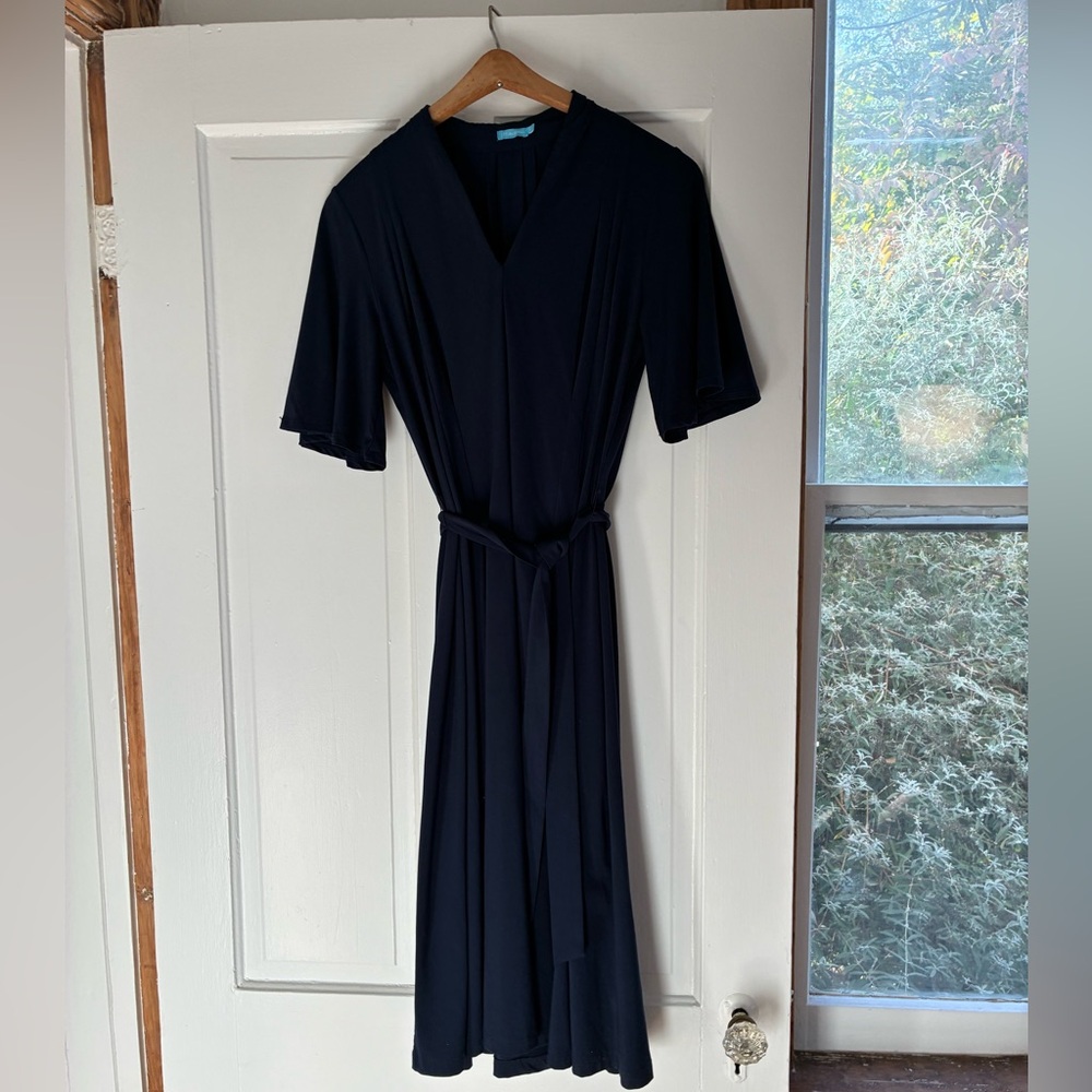 J. McLaughlin Navy Pleated Dress